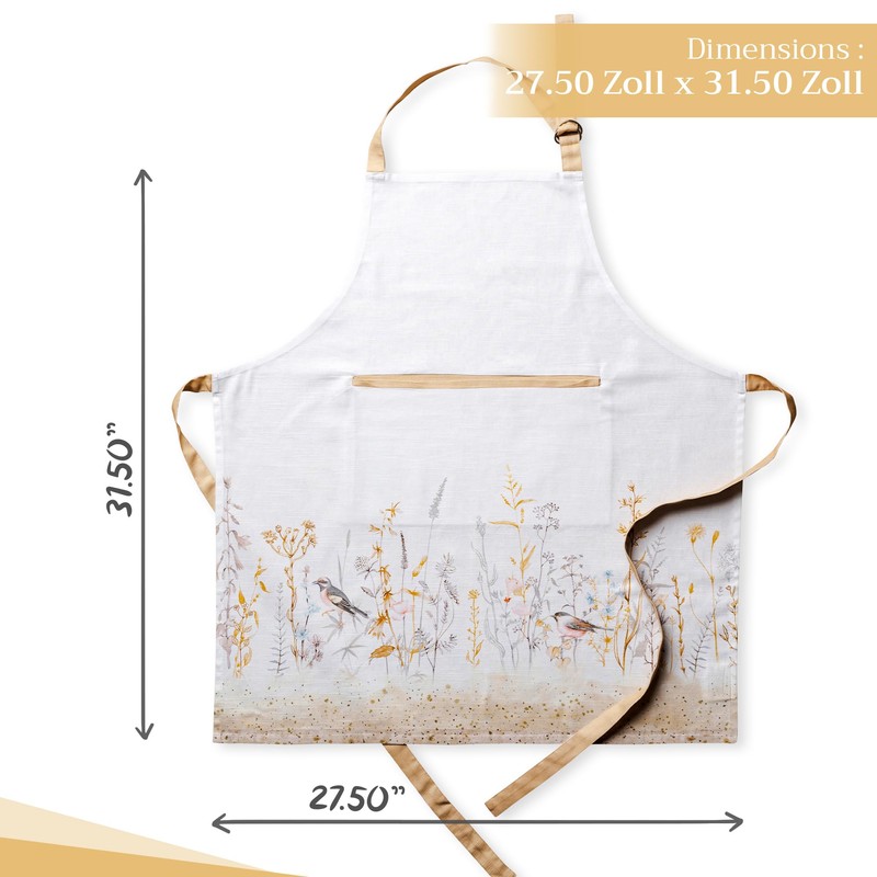 Maison d' Hermine Apron 100% Cotton 1 Piece Adjustable Neck