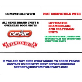 Kustom Cycle Parts Universal Garage Door Opener Remote. Compatible With Harley Davidson Touring Models. Low Profile Button. Plug and Play. Made in the USA! (Genie Brand Only Black Button)