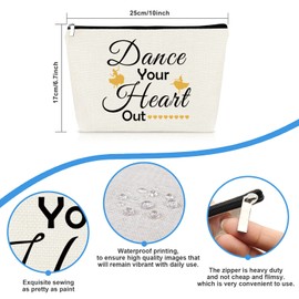 Dancer Gifts Dance Teacher Gifts Makeup Bag Dance Lover Gift for Women Girls Cosmetic Bag Dance Student Graduation Gift Dance Teacher Appreciation Gift Dance Teams Mom Gift Dance Coach Gift