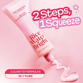 The Face Shop Rice Water Bright Double Foaming Cleanser, 2-in-1 Milky and Jelly Texture, Gentle Face Wash for Hydrating & Moisturizing, Makeup Remover, Korean Skin Care, Vegan, 6.4 fl. oz.