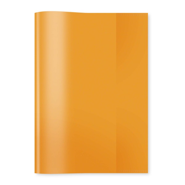 HERMA Clear Exercise Book Cover A5, made of wipeable and sturdy plastic, slip on cover jackets for school, pack of 10, orange