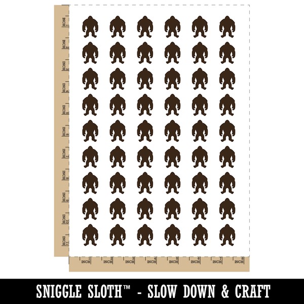 Sniggle Sloth Hairy Bigfoot Sasquatch Standing Silhouette Temporary Tattoo Water