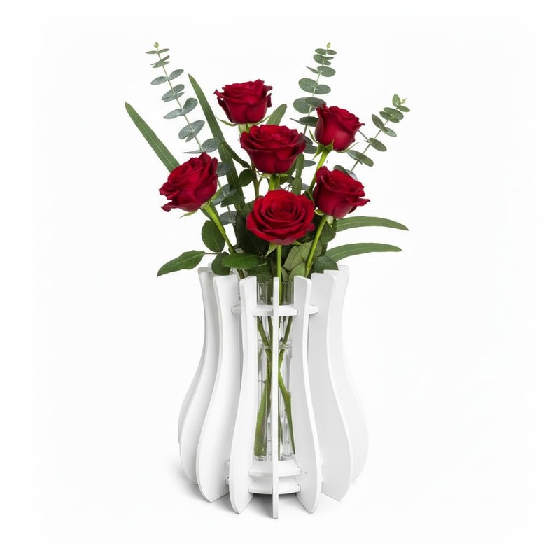 Set di vasi in legno, 11,9 x 11,9 cm, per