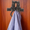 Angoily Wall Mounted Hook, Black Iron Coat Hooks, Decorative Cats