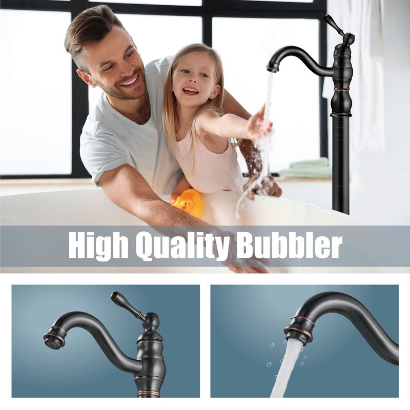 Aolemi Oil Rubbed Bronze Freestanding Bathtub Faucet Swivel Spout Single