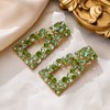 EVER FAITH Rectangle Clip-on Drop Earrings for Women, Sparkly Rhinestone