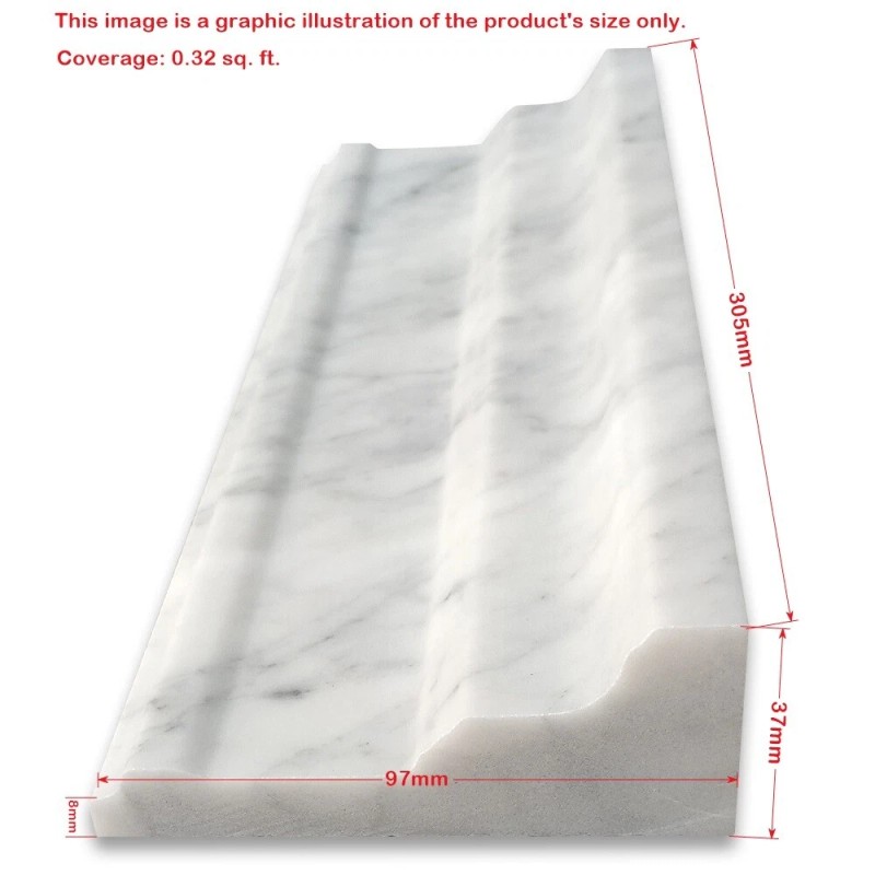 Stone Center Online C02P Carrara White Marble Large Cap Crown