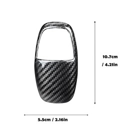 SUNJIKA Compatible with Center Console Real Carbon Fiber not ABS Cover Gear Shifter Box Gun Cover Trim Interior Accessories for Dodge Challenger Viper Charger SRT (Black 1pc)