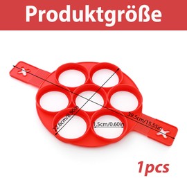 2 Stück Pancake Form, Mini Pancakemacher, 7 Loch Silikon Pfanne Flip Eier Form, Nonstick Ei Ring für Pfanne, Wiederverwendbare DIY Backen Kochzubehör, Küchenbackgerät (Rund)