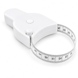 Cinta métrica corporal retráctil de 60 pulgadas con botón de bloqueo, color blanco