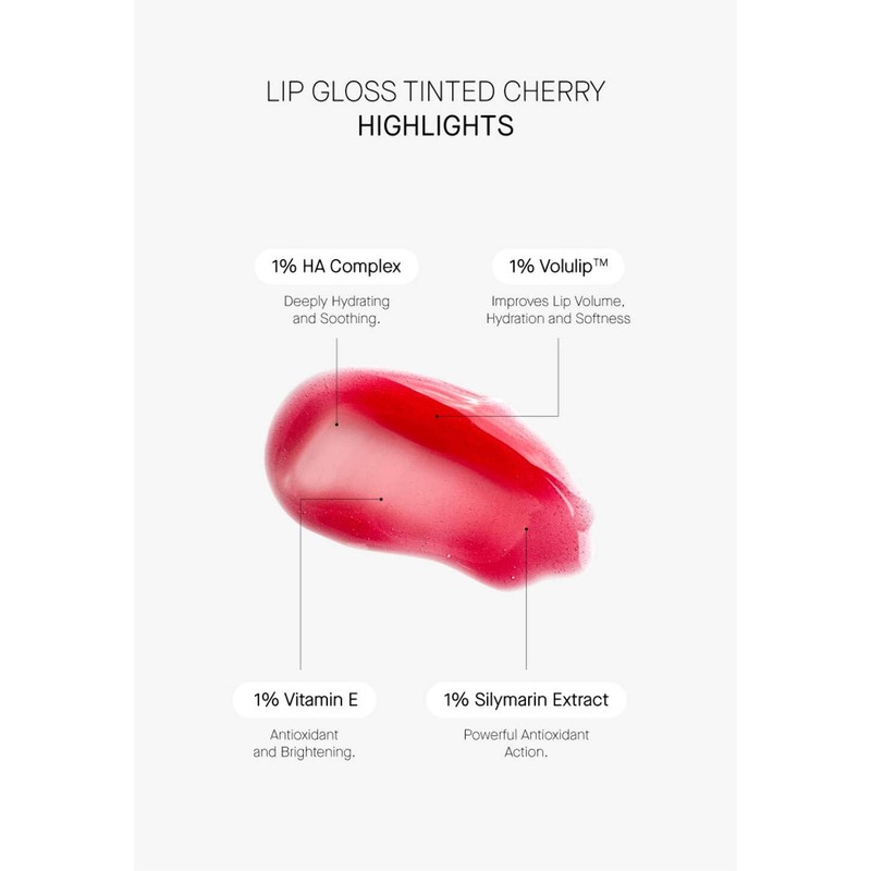 TINTED LIPGLOSS CHERRY - Getönter feuchtigkeitsspendender Lippenbalsam mit SPF50