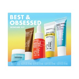 e.l.f. SKIN Best & Obsessed Skincare Kit, Travel-Size Makeup Remover, Sunscreen & Brightening Serums For Glowy Skin, Vegan & Cruelty-Free