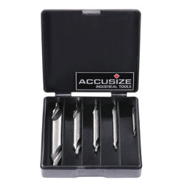 Accusize Industrial Tools 5pc ANSI M42 (H.S.S. + 8% Cobalt) Center Drill Set, 0556-5500