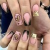 24 Pcs Valentine’s Day Press on Nails Square Fake Nails