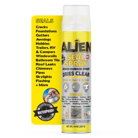 Sealant Spray, Waterproof and Air Tight Liquid Rubber Spray Seals, Prevents and Patches Leaks, Protects Surfaces, Works on Most Materials, Long Lasting, Dries Clear - 1 Can (14 Oz)
