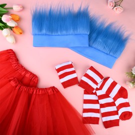 Matiniy 6Pcs Hairy Costume Set for Kid Includes Fuzzy Headband Tutu Skirt Striped Socks for Cosplay Party Dress Up Supplies (Style1)