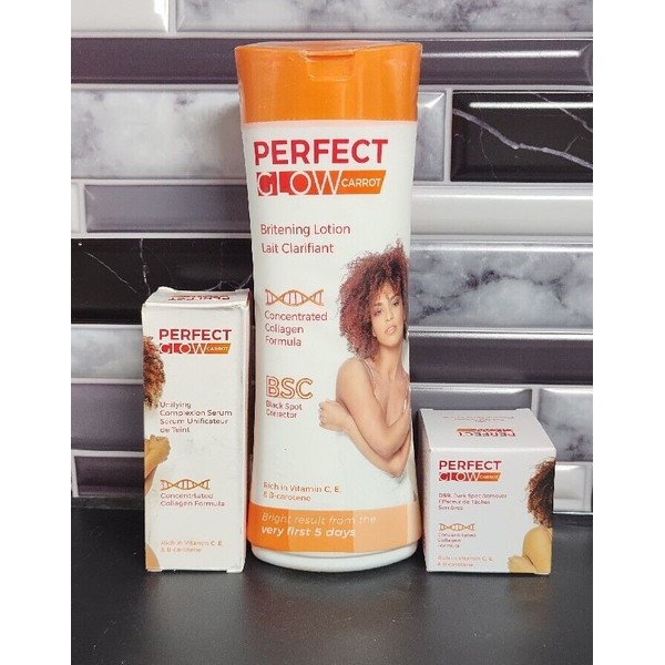 Perfect Glow Carrot Brightening Lotion With vitamins C,E,A,B & Serum