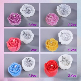 LET'S RESIN Flower Resin Molds, Rose Candle Making Molds Including 6 PCS Flower Silicone Resina Moldes, Silicone Molds for Epoxy Resin Craft,Candle Making