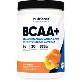 Nutricost Nutricost BCAA + Hydration Powder (Peach Rings) 30 Servings - Branched Chain Amino Acids with Hydration Complex - Gluten-Free, Non-GMO