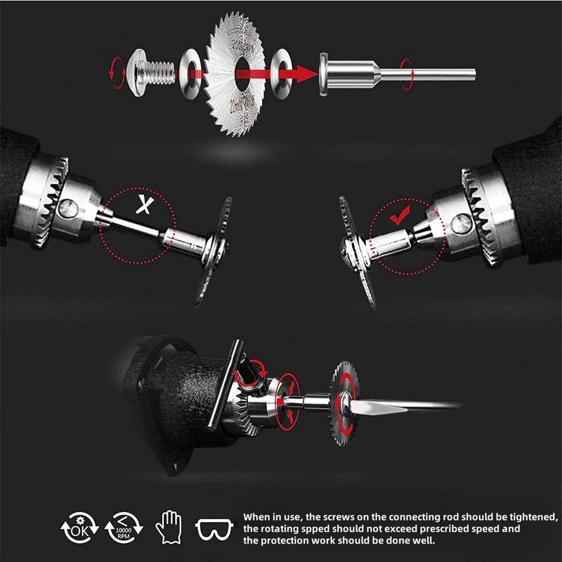 Cutting Wheel Set for Rotary Tool, 6 Pcs HSS Saw