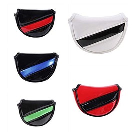 Golf Headcover, Golf Putter Cover, Compatible with Odyssey, Red Small Mallet Type, Magnetic Included, Solid Color (Black (Red Line))