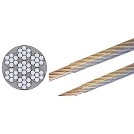 30 Metres Stainless Steel Wire Rope 7 x 7 2 mm/3 mm PVC Transparent Coated V4A Stainless Steel Wire Rope Steel Cable Railing Rope