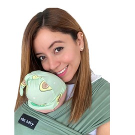 Mãe Baby Fular Ergonómico para Bebé | Portabebé | Fular Elástico | Hasta 10Kg | Baby Wrap | Color Verde Dino