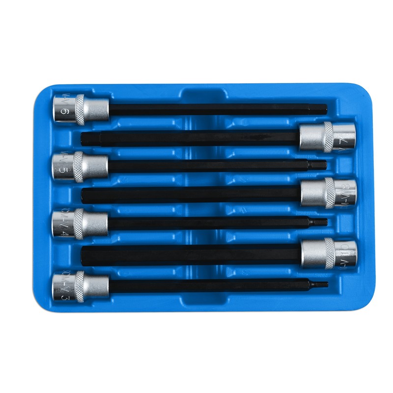 Laser 6995 Extra Long Hex Socket Bit Set 3/8"D 7pc
