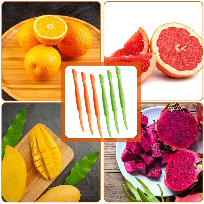 Mabor 6Pcs Orange Peeler Tool Plastic Citrus Lemon Peeler Orange