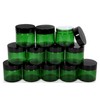 Vivaplex, 12, Green, 2 oz, Round Glass Jars, with Inner