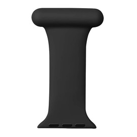 TRIXES Smartwatch-Brosche für Pflegepersonal – kompatibel mit 42–45 mm iWatch-Geräten – Schwarze Silikon-Fob-Uhr mit Sicherheitsnadel-Verschluss