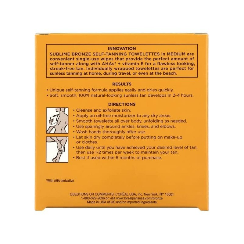 Loreal Paris Sublime Bronze self tanning Towelettes for body (3