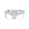 Trilani Women's Heart Engagement Ring 925 Sterling Silver with White