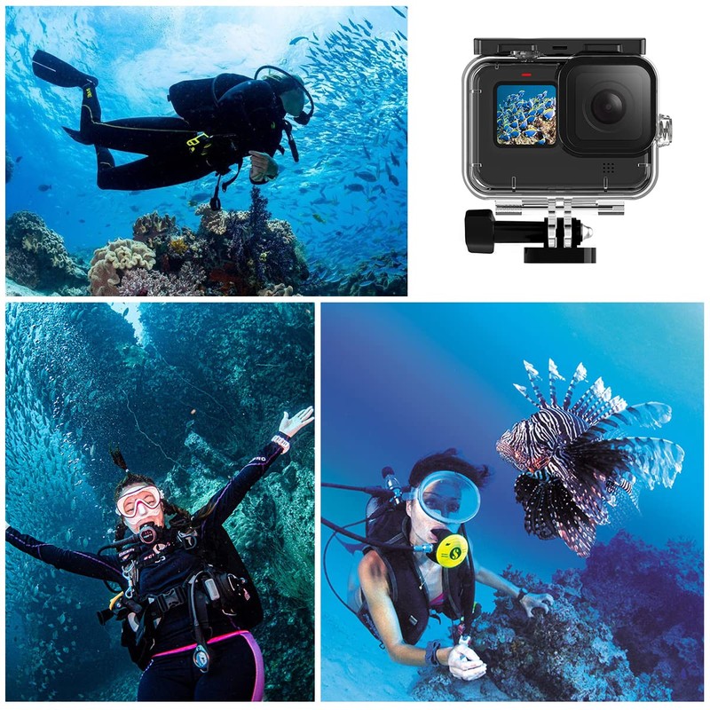 AuyKoo GoPro Hero 9/Hero10/Hero11/Hero11/Hero12/Hero13Black Waterproof Case + 3 Lens Filter,