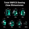 Pack of 156 Rhinestones for Sewing On Claw Flat Back