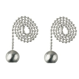 Westinghouse Lighting 77217 Decorative Pull Chain 12" Brushed Nickel (Brushed Nickel, 2-Pack)