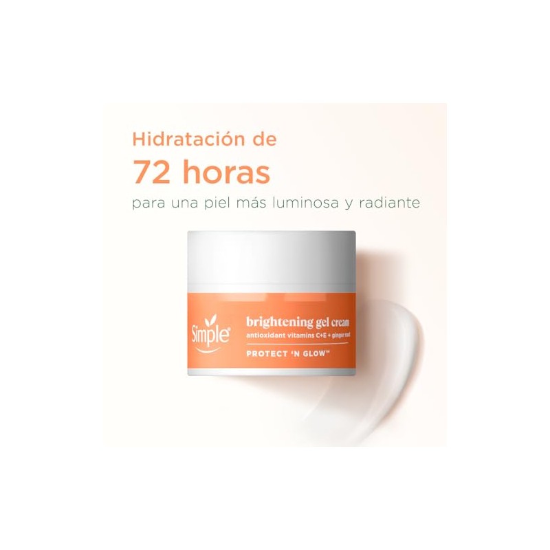 Simple Protect and Glow Brightening Gel Face Cream Hidratante Facial