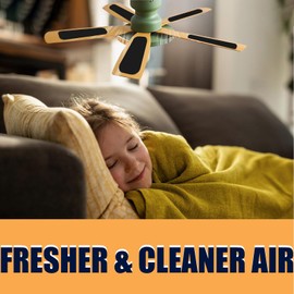 Set of 10 Ceiling Fan Filters, Activated Coconut Shell Carbon Blades Filters for Fresher Air in Home, Kitchen & Office, Easy to Install, Oval