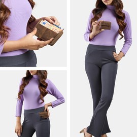 STILORD 'Suki' Small Women's Leather Wallet - Mini Purse with Zip Retro Leather Wallet with Extra Coin Compartment - Genuine Leather Wallet in Elegant Gift Box, Medium - Brown, XS, coin purse