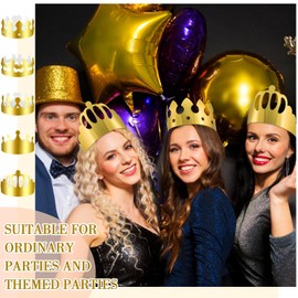 100 Pieces Paper Crowns Gold Birthday New Year Crowns Party King Crown Bulk Paper Hats Celebration Supplies for Kids Adults (Stylish Style)