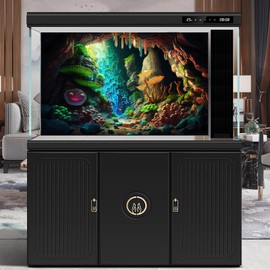 Jungle Cave Aquarium Background Cartoon Cave Landscape Fish Tank Backdrop Abstract bright Lights Luminous Mushrooms Tropical Plants Terrarium Background Mushrooms Theme Backdrops Decor 24x12in