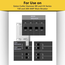 SHENYUN US Generator Interlock Kit Compatible with ITE,Gould and murray 150 or 200Amp Panel,1 1/4 Inch Spacing Between Main Circuit Breaker and Generator Circuit Breaker,for Siemens 150Amp Panel