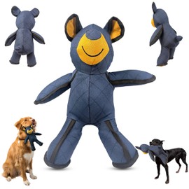 Durable Interactive Bear Dog Toy, Tough Plush Chew Toy with Squeaker for Moderate to Aggressive Chewers, 2025 Upgraded Stuffed Toy for All Dogs, Puppy Toys to Reduce Anxiety & Boredom