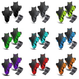 NICEDACK Mudguard Mountain Bike, Pack of 2 Mudguard Fit 20 - 29 Inch MTB Mudguard Front and Rear Compatible Bicycle Splash Guard (Black/Yellow Green)