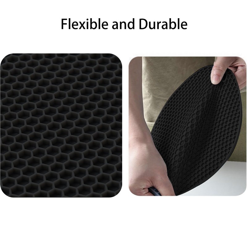 TENOC Silicone Non-Slip, Heat Resistant & Water-Trapping Trivet Mats for