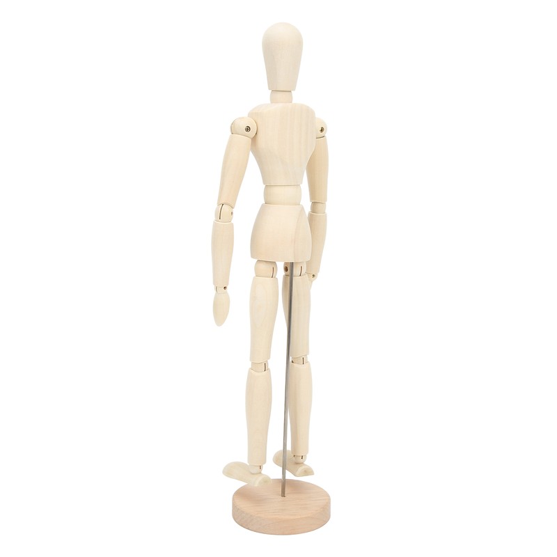 16in Wooden Mannequin Mini Flexible Rotating Sketch Drawing Wooden Figures