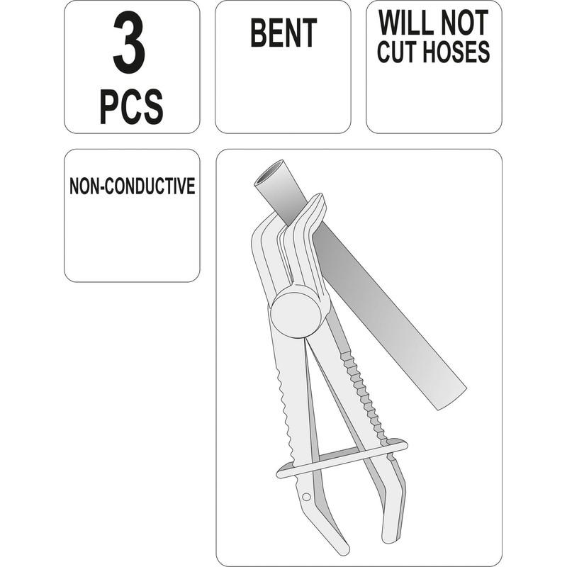 Yato Professional Hose Clamp Pliers Set: Curved, Angled, 13mm, 17mm,