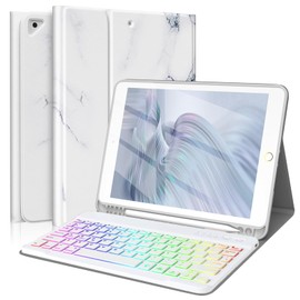 FUWANG Keyboard Case for iPad 9th 8th 7th Generation 10.2 inch, Detachable 7 Colors Backlit for iPad 9th Generation Case with Keyboard, Keyboard Case for iPad Pro 10.5"/Air 3rd Gen, with Pencil Holder