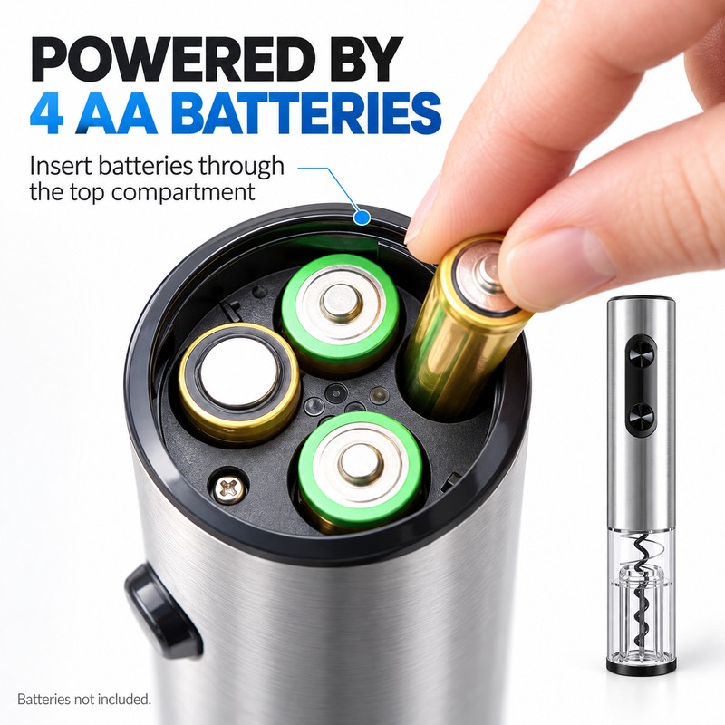 Electric Wine Opener with Foil Cutter LED Light and Dual