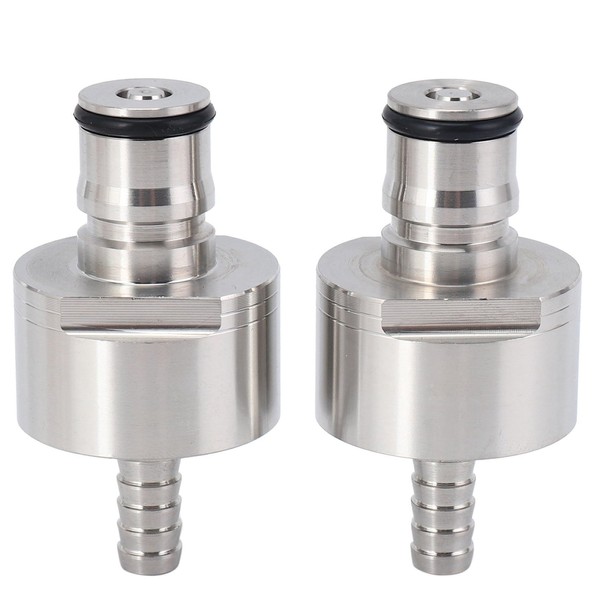 RESFNSE 2Pcs/Lot 304 Stainless Steel Carbonation Cap 5/16 Inch Barb, Ball Lock Type, Fit Soft Drink PET Bottles, Homebrew Kegging
